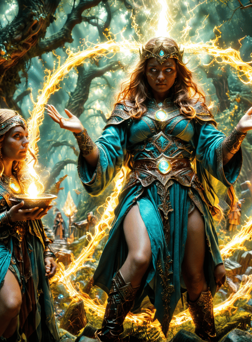 women, magical, forest