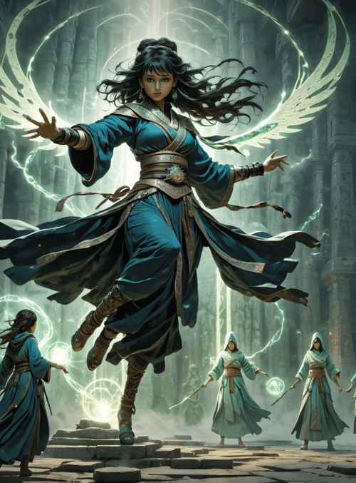 mage, ancient temple, wizards