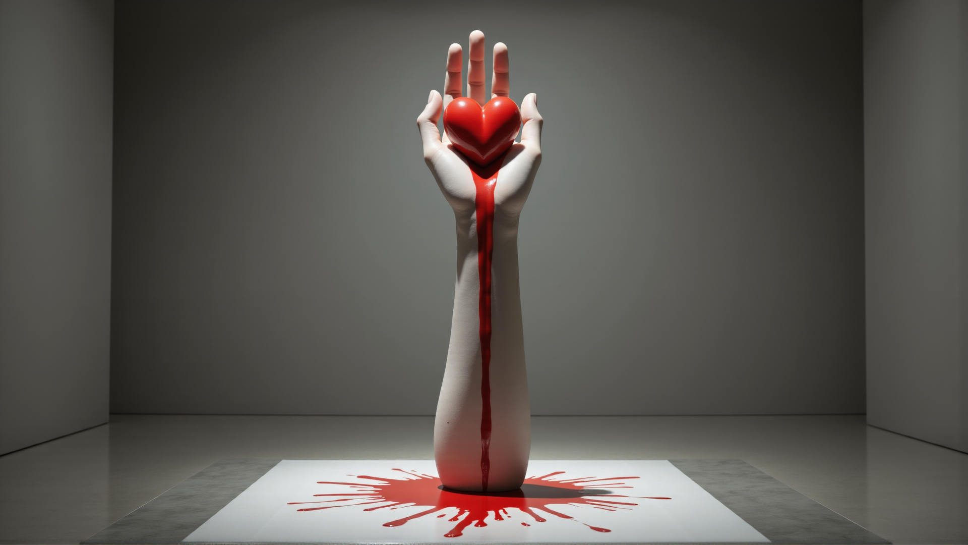 AI generated wallpaper featuring hand, heart, blood