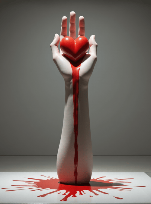 hand, heart, blood