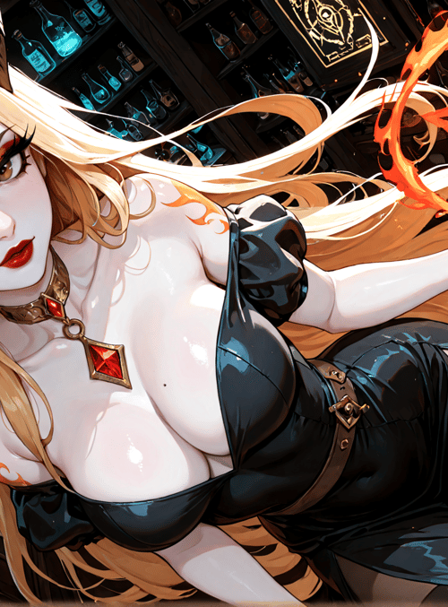 woman, devil, witch, mage, sorceress, horned, magical