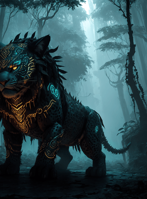 tiger, digital, creature