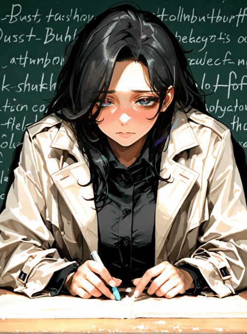 woman, chalkboard, candle