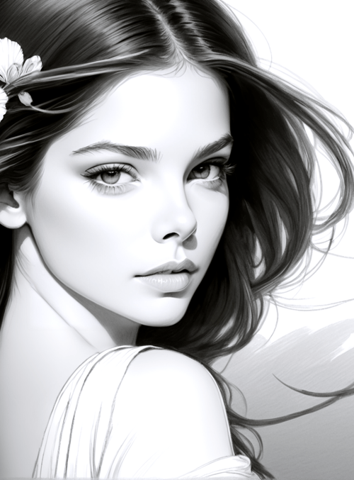 woman, flowers, hair