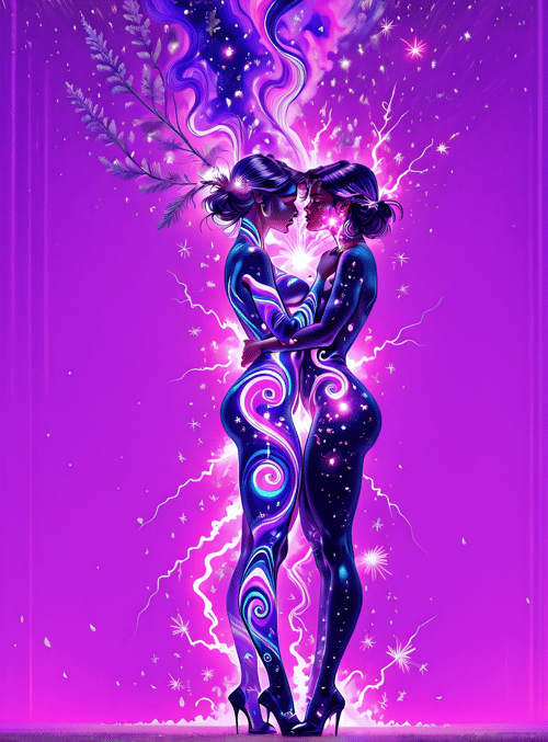 women, dancers, figures, mermaids, soulmates, couple