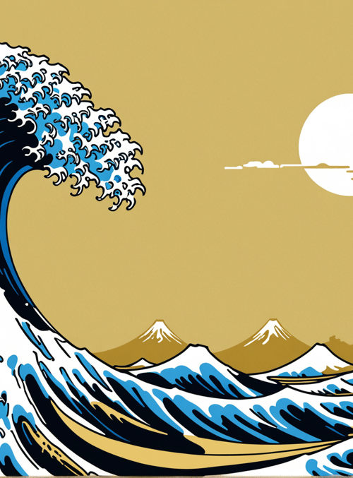 wave, sun, mountain