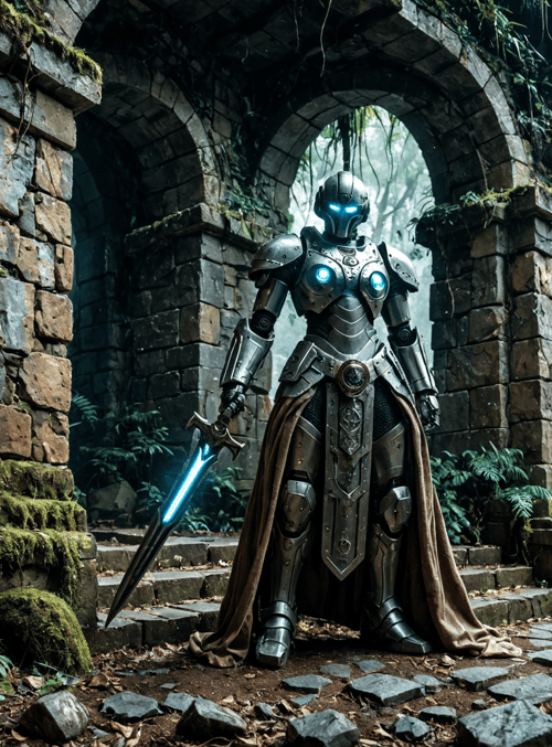 robot, armor, sword