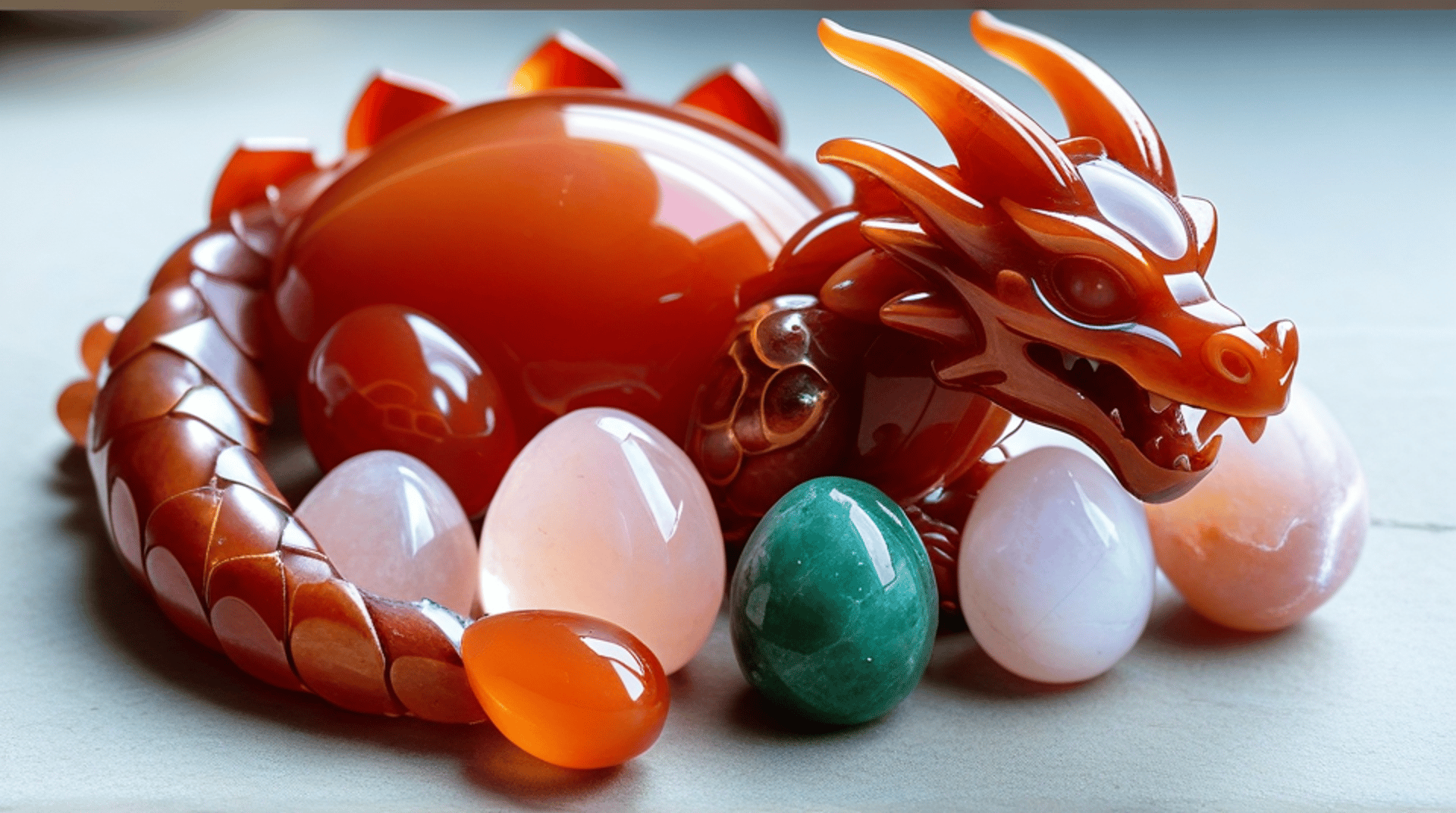 AI generated wallpaper featuring dragon, gemstone, egg