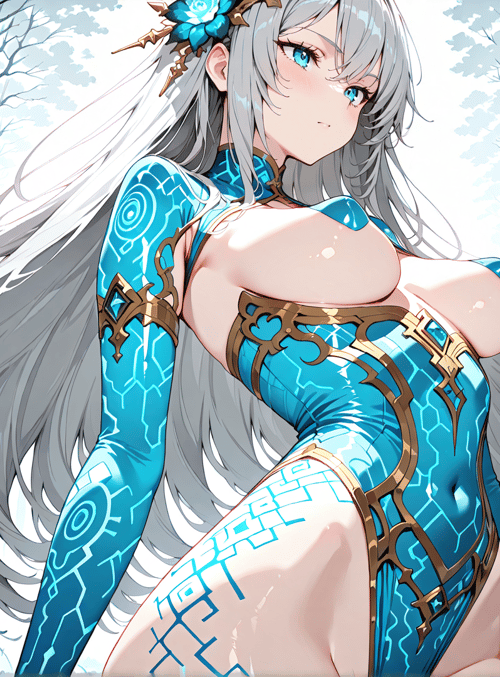 anime girl, forest, trees, armor
