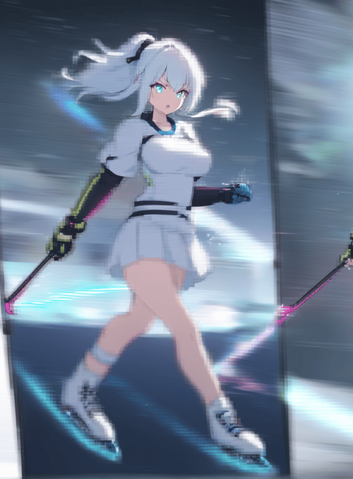 anime characters, skaters, girls, ice skaters