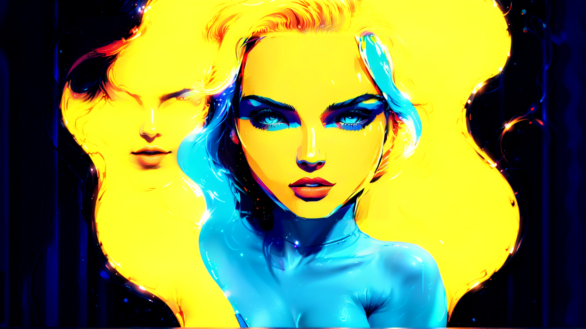 AI generated wallpaper featuring woman, portrait, fashion