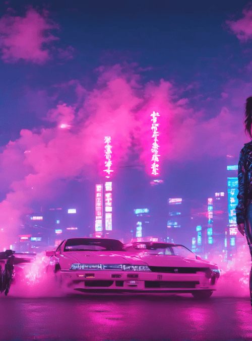 girl, cars, city
