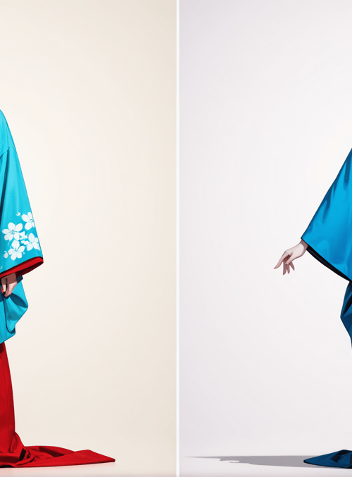 woman, kimono, character, figure