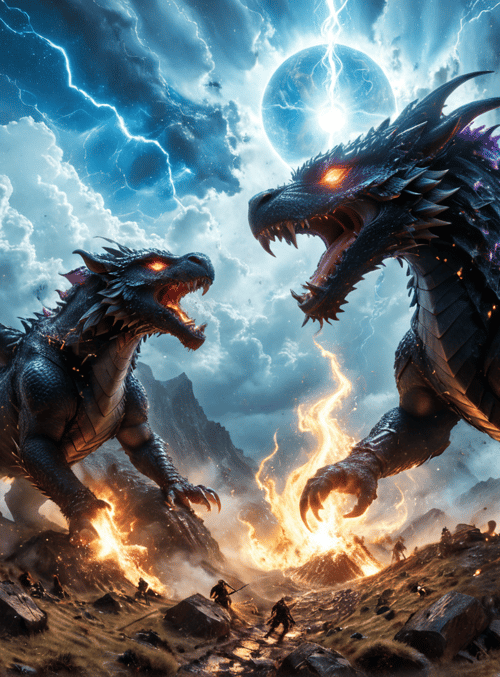 dragons, warriors