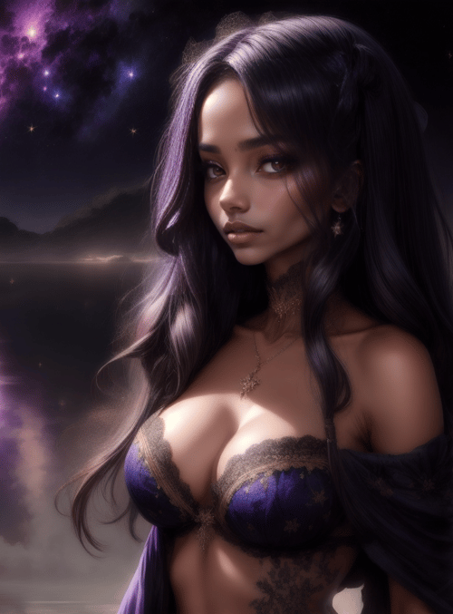 woman, galaxy, cosmos