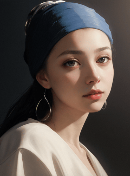 woman, headscarf, earrings