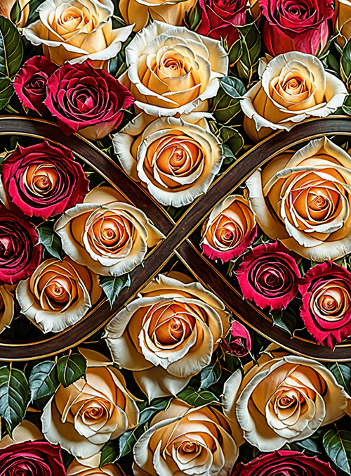 roses, infinity symbol