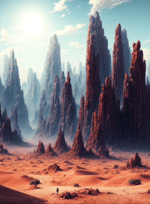 rock formations, desert, person