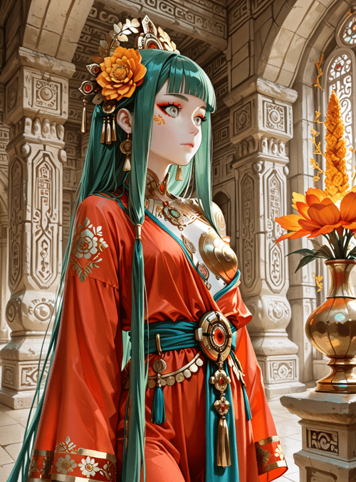 woman, princess, queen, goddess, character, ancient, figure, regal, elegant, fashion