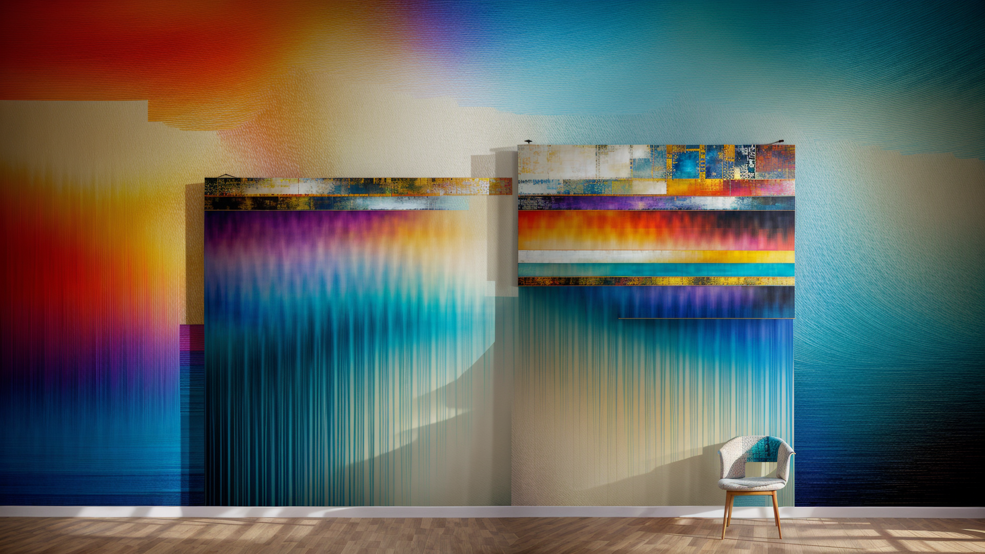 AI generated wallpaper featuring wallpaper, art, room