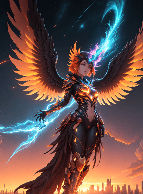 angel, warrior, woman