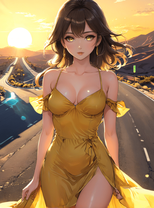 woman, desert, road
