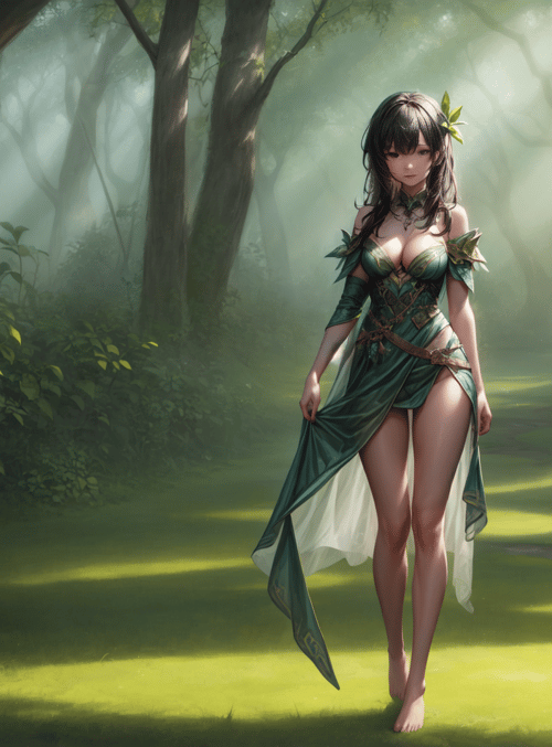 elf, woman, forest