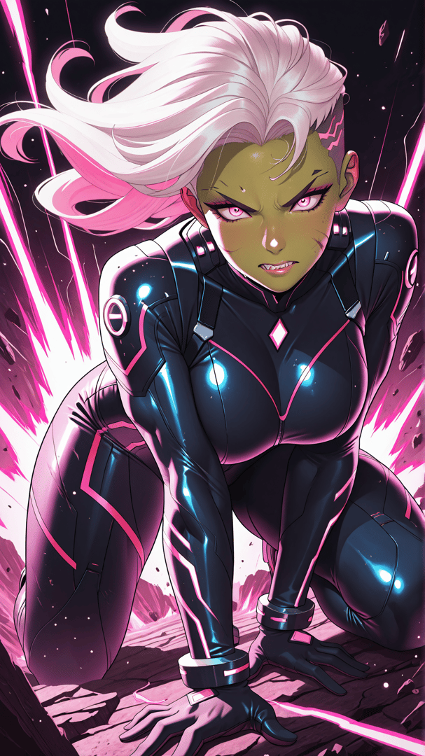 AI generated wallpaper featuring alien, woman, character, superhero