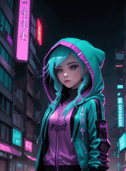 girl, anime, hoodie