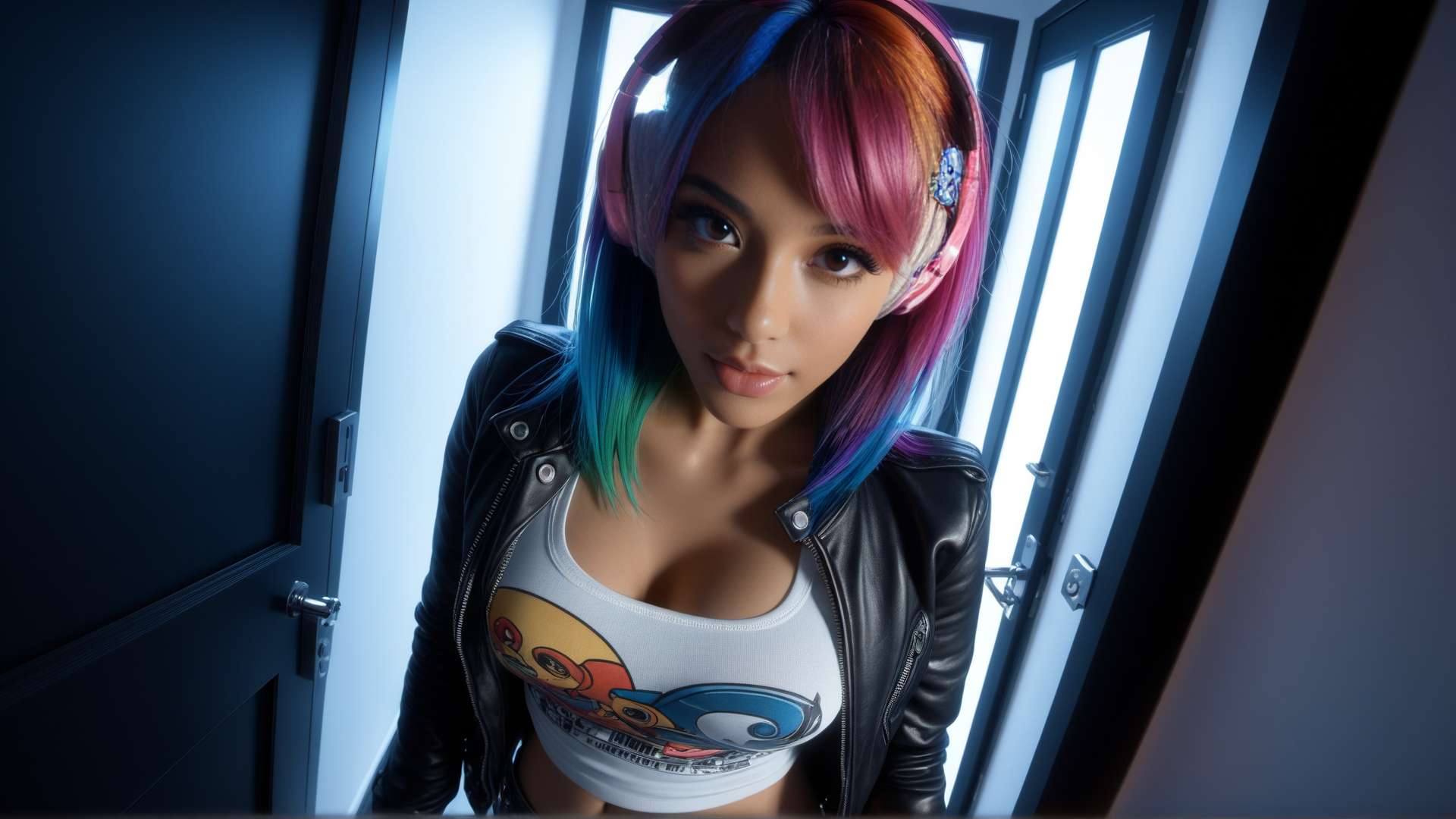 AI generated wallpaper featuring woman, girl, model