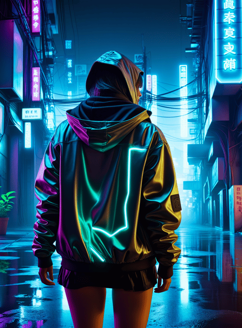 person, neon, street