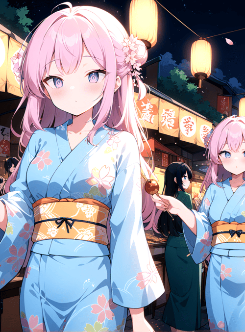 girls, yokai, festival