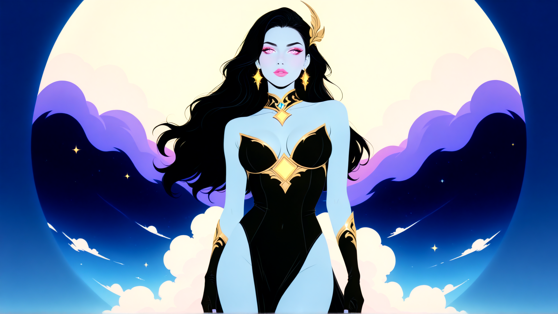 AI generated wallpaper featuring woman, goddess, fairy