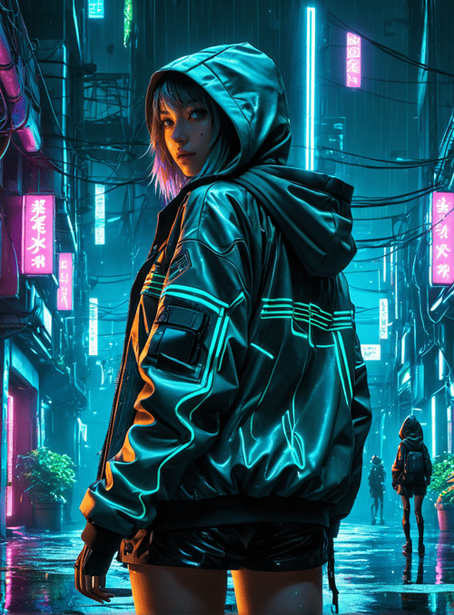 person, neon, street