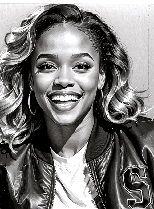 woman, jacket, hair, smile, earrings