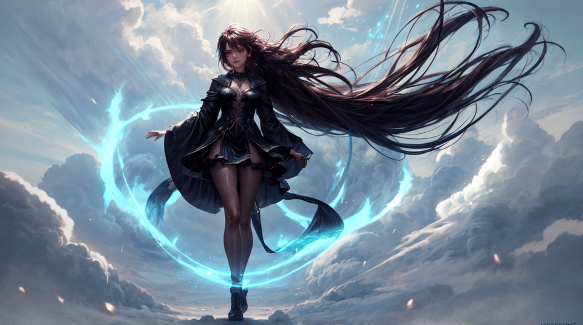 AI generated wallpaper featuring woman, magician, goddess