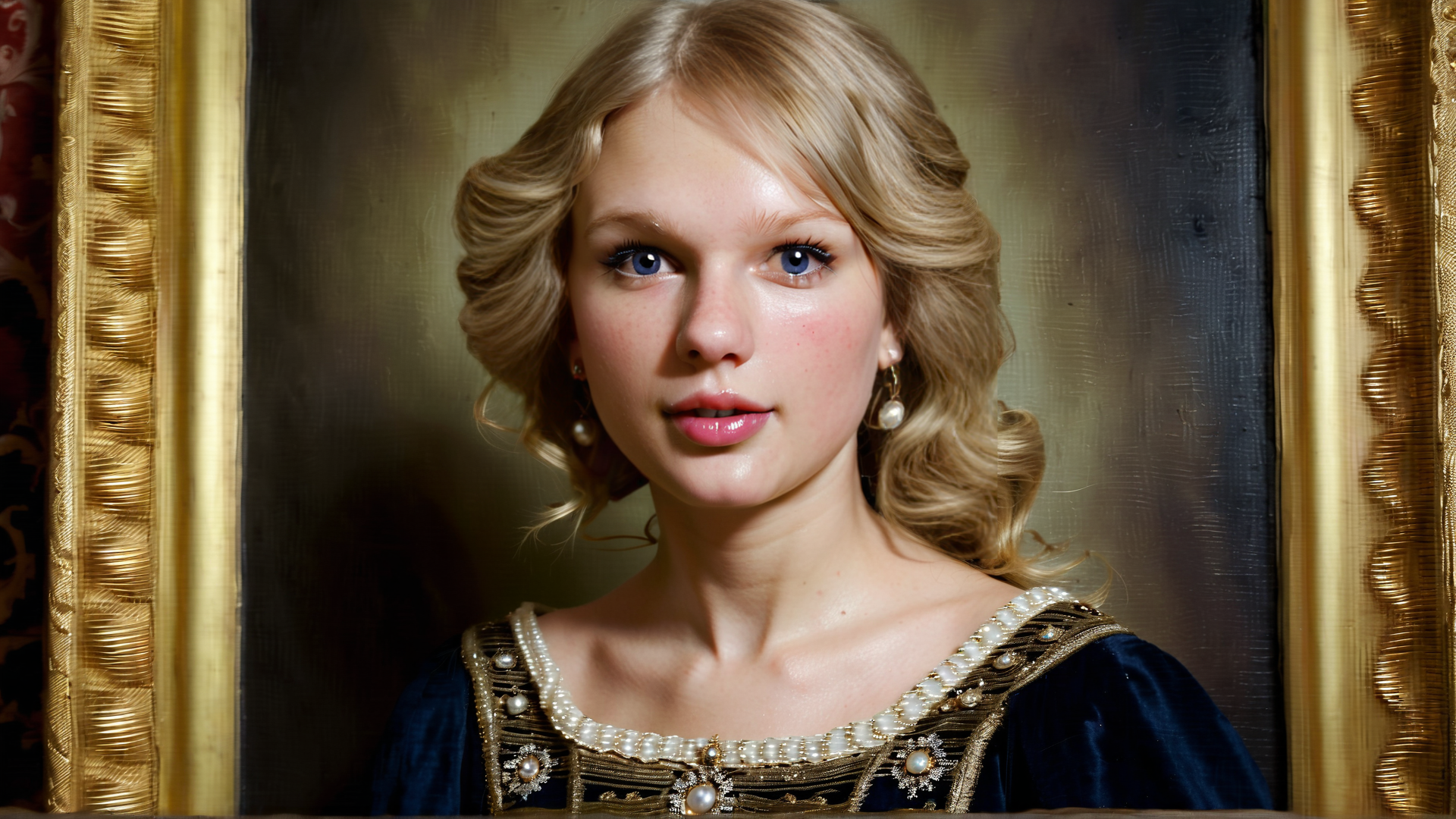 AI generated wallpaper featuring woman, portrait, jewelry
