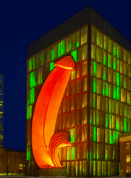 building, arrow, cityscape