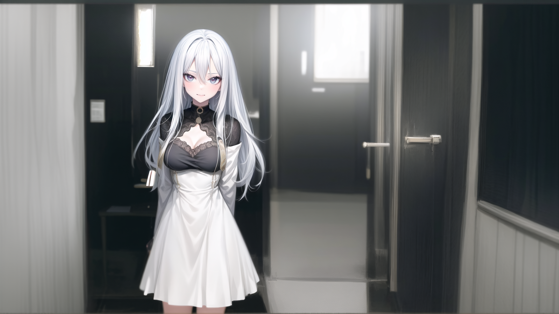 AI generated wallpaper featuring anime girl, girl, woman