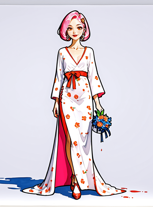 woman, bride, dress, flowers, boquet, shoes, hair