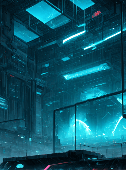 city, building, structure, giant, tower, platform, glass, light, sign, neon