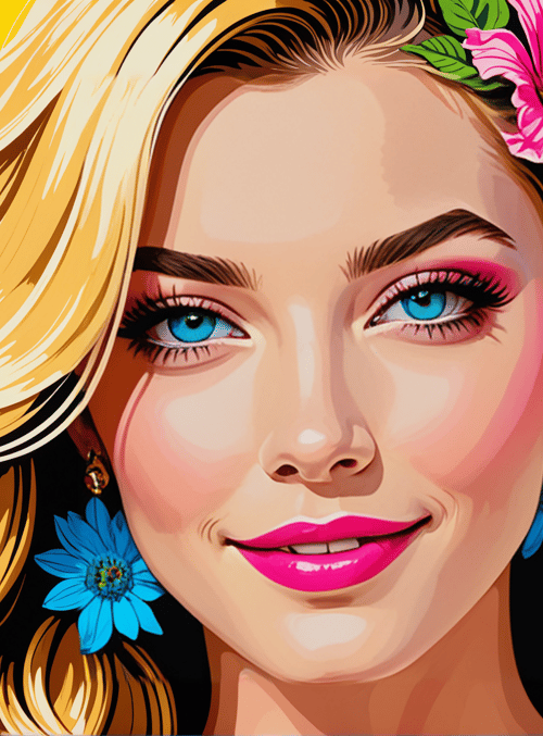 woman, flower, earring, hair