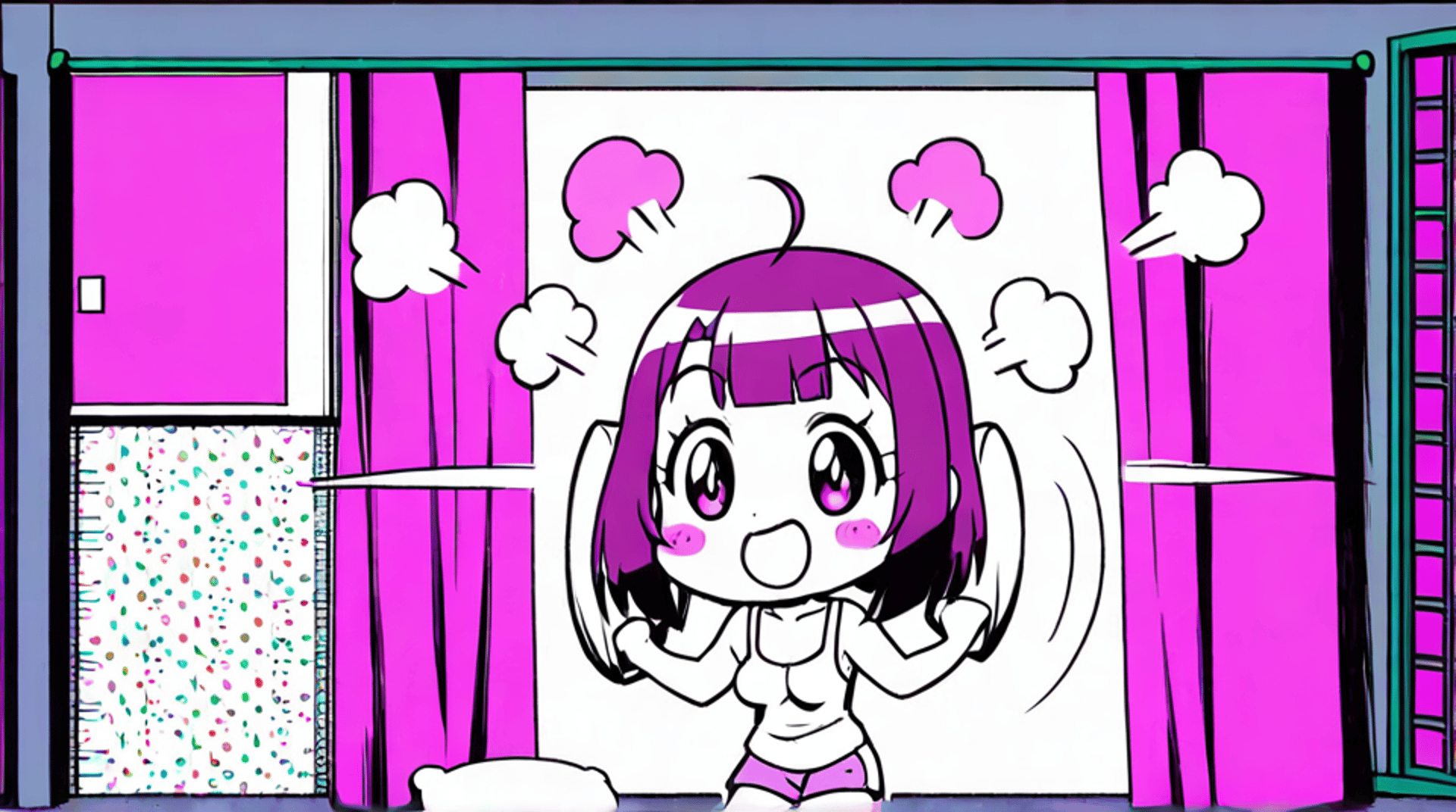 AI generated wallpaper featuring girl, anime, character
