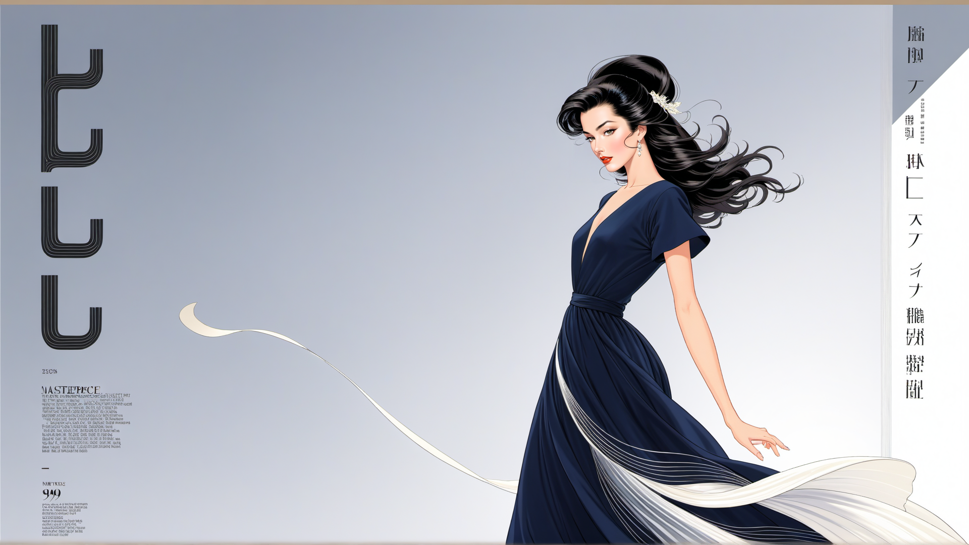 AI generated wallpaper featuring woman, dress