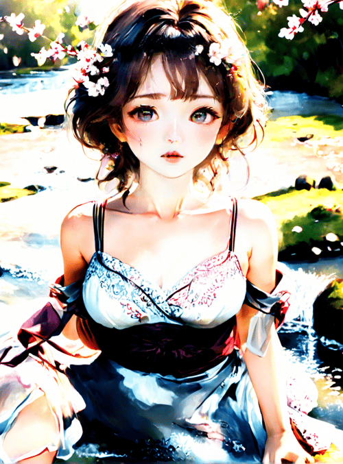 girl, sakura, stream