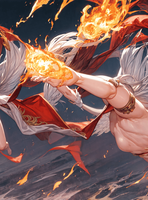 angel, human, fire