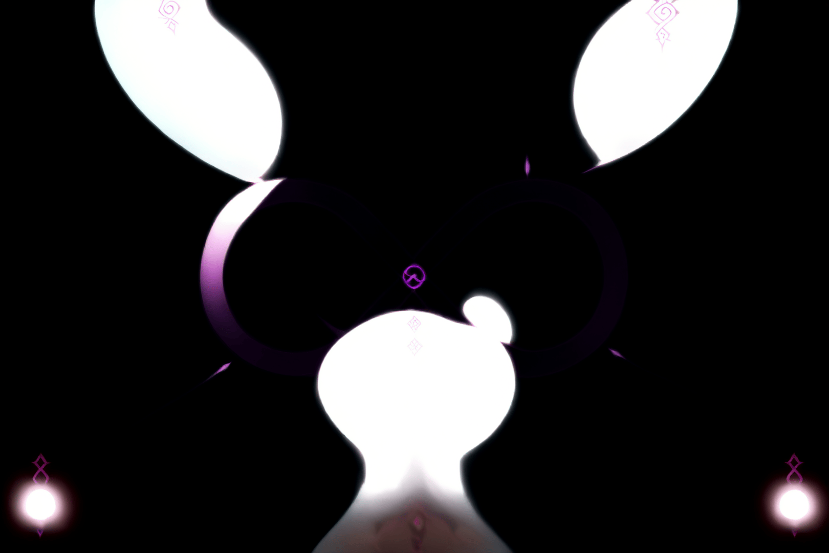 AI generated wallpaper featuring character, circles, symbols