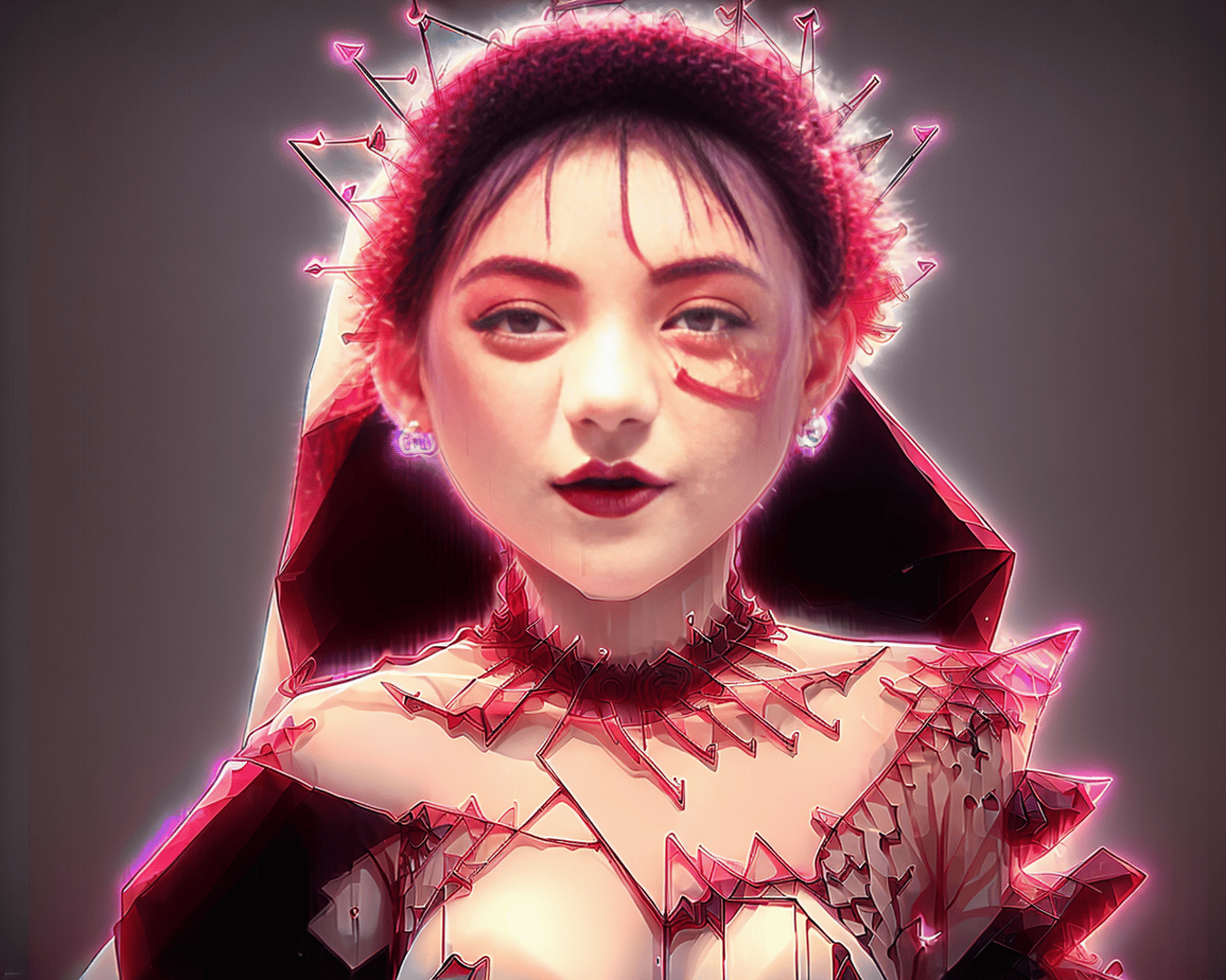 AI generated wallpaper featuring woman, crystal, crown