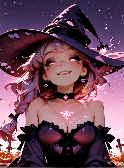 witch, pumpkin, cross, trees, bats, graveyard