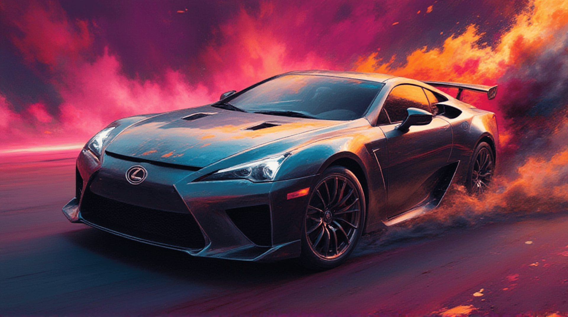 AI generated wallpaper featuring car, lexus, sports car, supercar, race car, automobile
